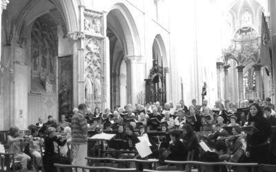 rehearsal at Fecamp Abbey, Normandy, France